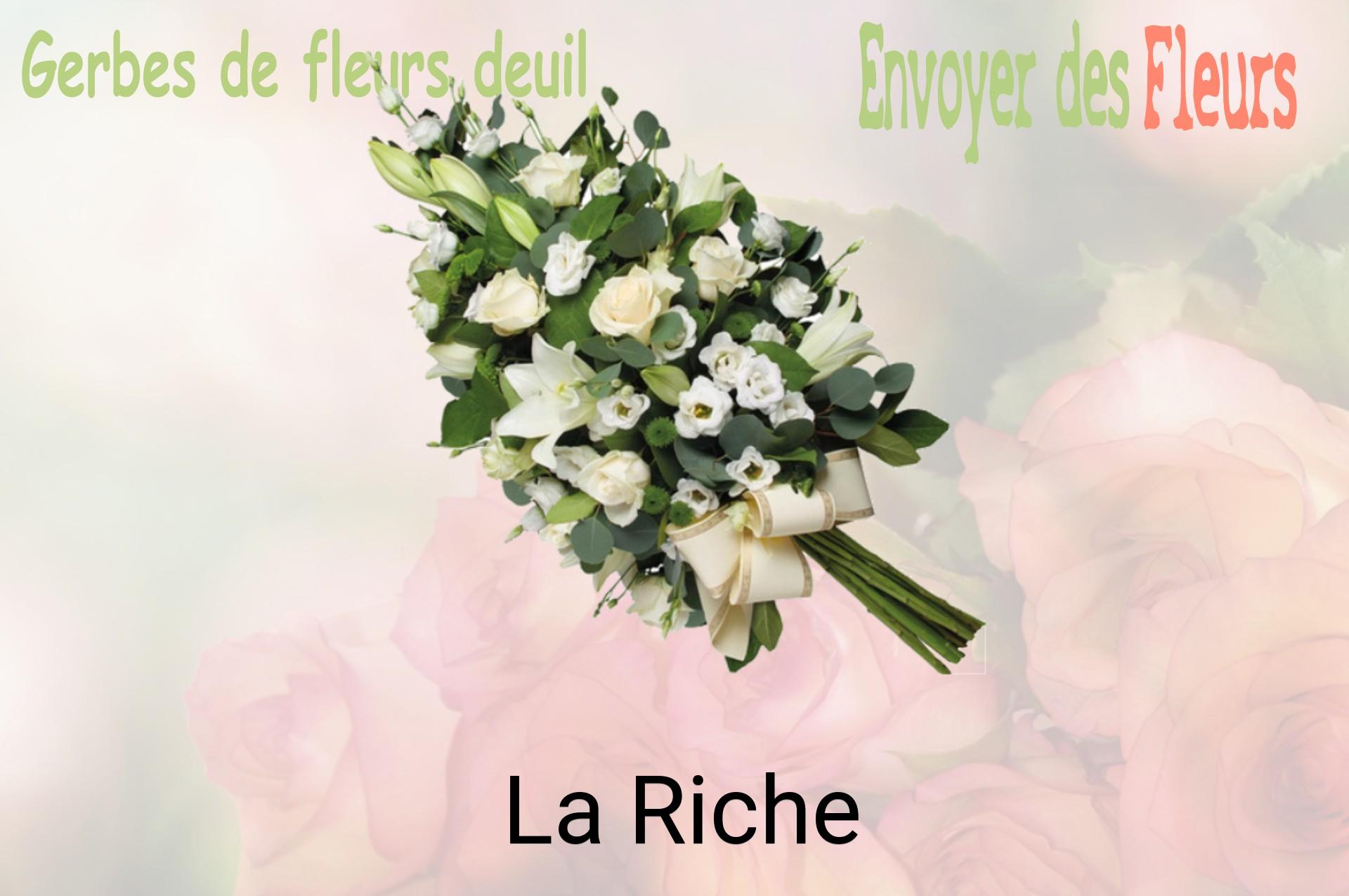 Gerbe de fleurs de deuil livrée à La Riche